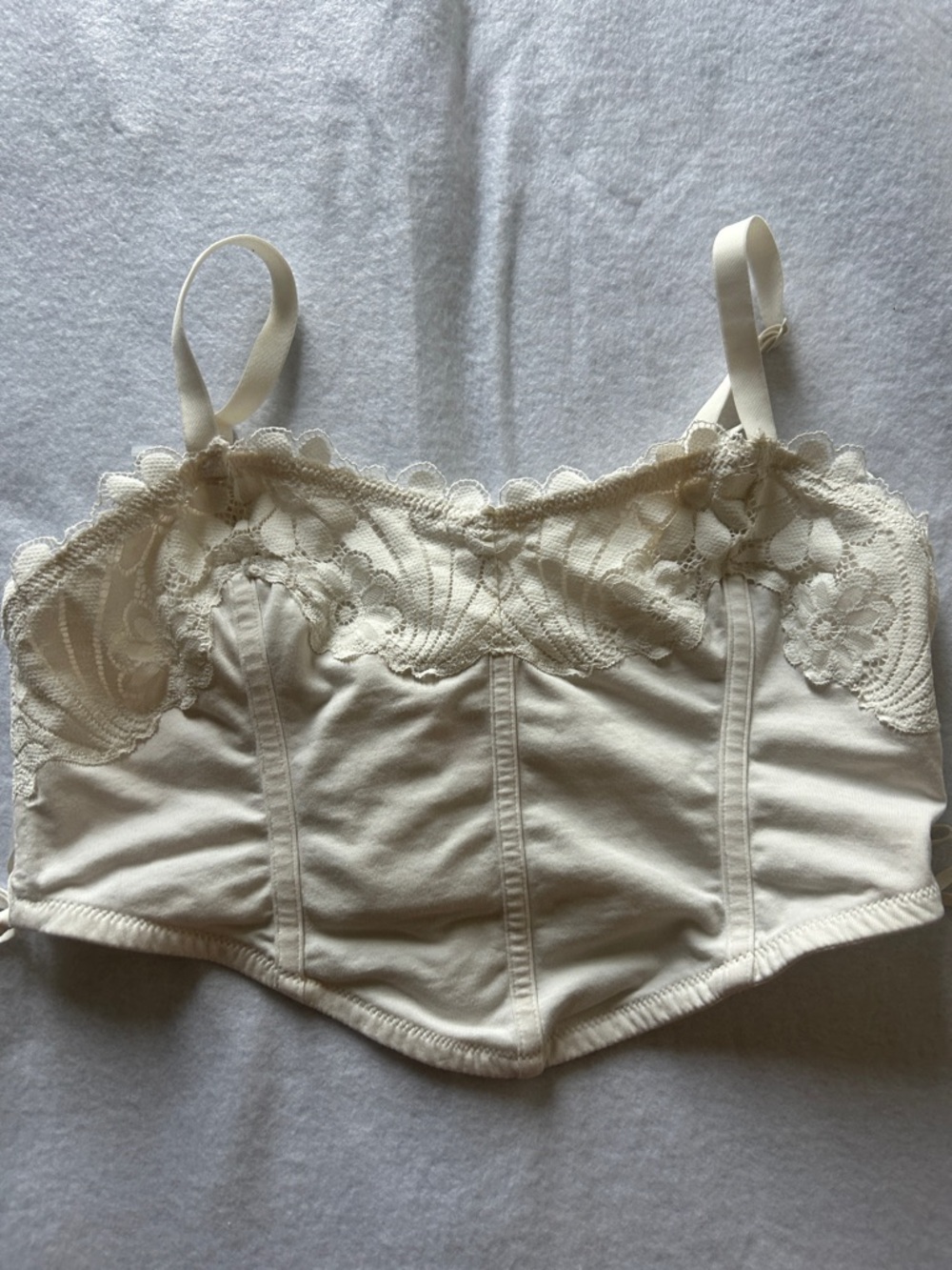 Colsie Cream Lace Bustier Bralette